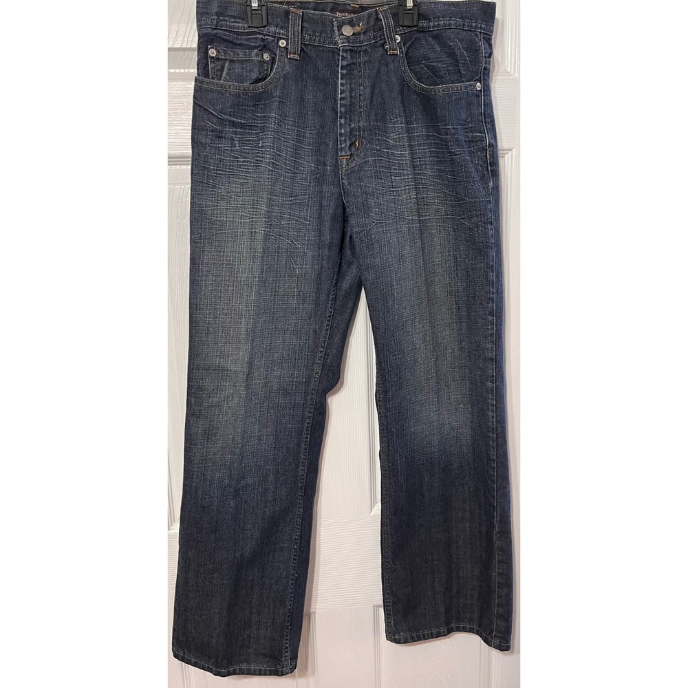Perry Ellis Mens Dark Wash Straight Leg Denim Jeans‎ 33x30 Blue Cotton RN 37763